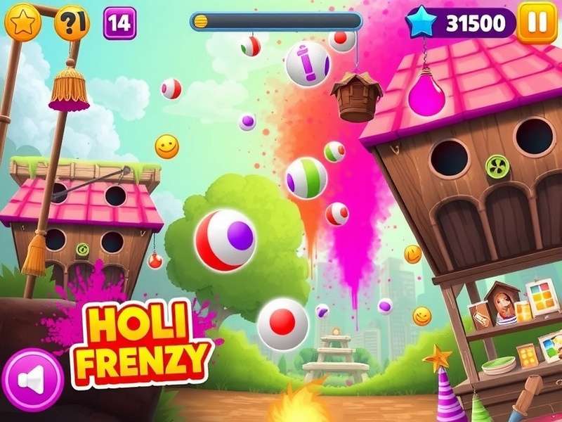 Colorful Holi Frenzy Game Screenshot